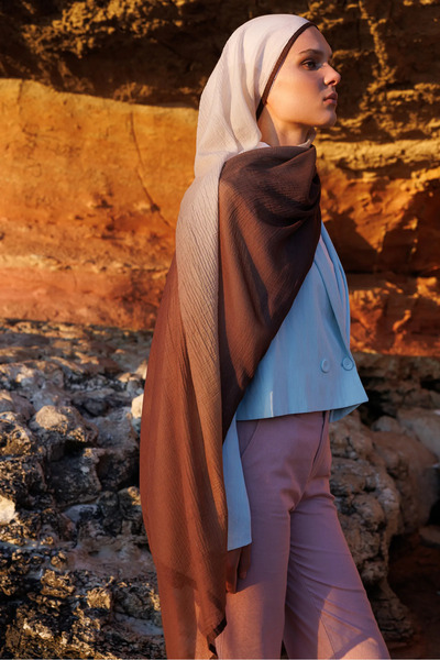 Mooncorn Gradient Muslin Shawl Bitter Brown