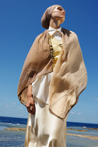 Mooncorn Gradient Muslin Shawl Latte