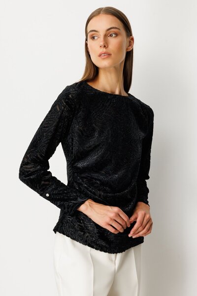 Ekol Βελούδινη μπλούζα με κορδόνι