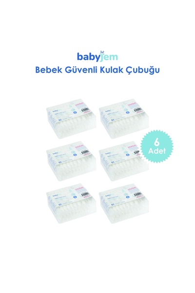 Babyjem Bebek Kulak & Burun Çubuğu 60 Adet/ 6'lı
