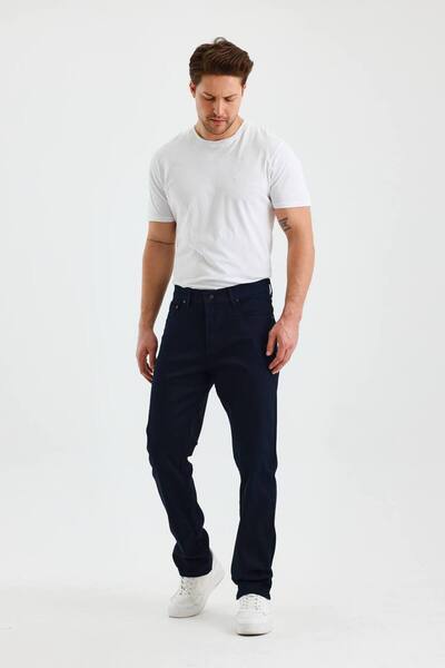 Wkm Denim Pantaloni din satin pentru bărbați, cu croiala normală
