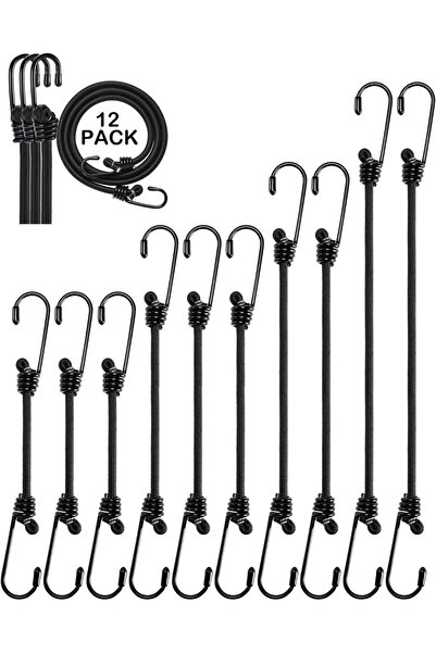 OEM Frânghie elastică pentru prindere, fixare, legare cu cleme - set de 12 bu...