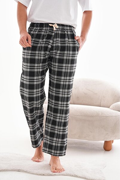 HG MODA Erkek Kare Ekose Desenli Pijama Eşofman Unisex