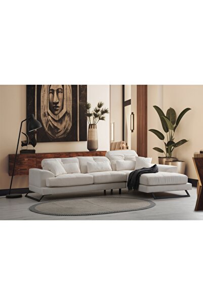 Vivense FRİDO KÖŞE KOLTUK ŞÖNİL BEYAZ, SAĞ KÖŞE