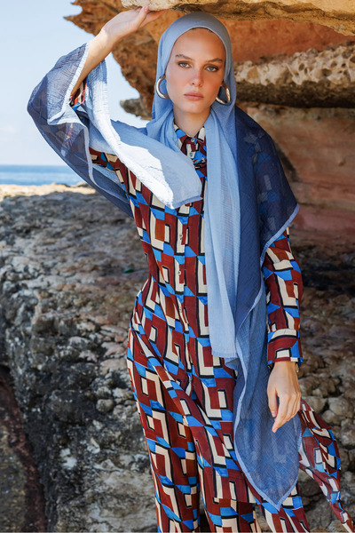 Mooncorn Gradient Muslin Shawl Baby Blue