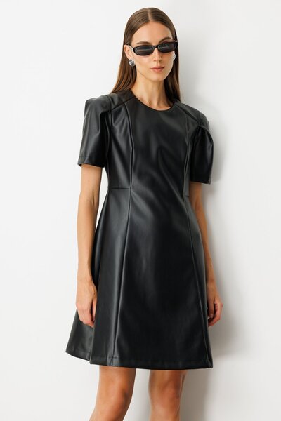 Ekol Rochie din piele cu maneca scurta