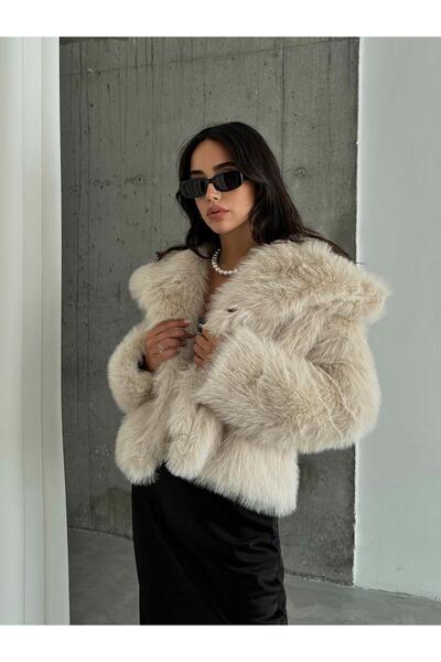 FERZOLAİO Luna Stone Oversize Fur Jacket