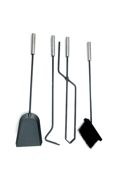 SGTT Homefire 4-piece fireplace tool stand set, stainless steel, 66 cm