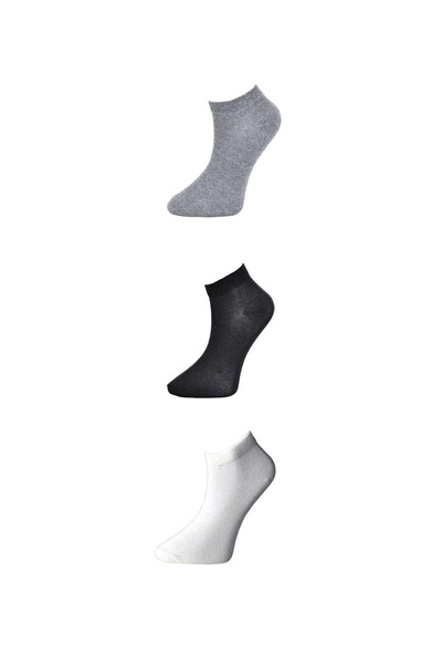 No8 Home Black Gray and White Women's Ankle Socks 3 pairs