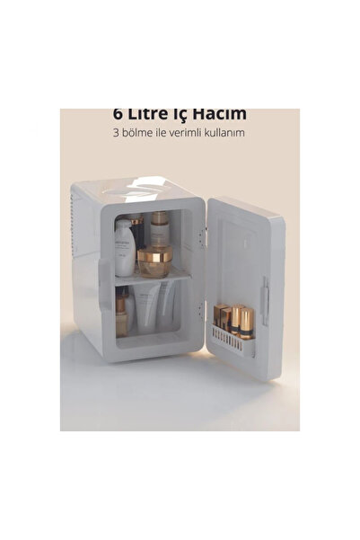 Home KRF-2505 LED Işıklı Taşınabilir Soğuk - Sıcak Ayarlı Kozmetik Mini Buzdolabı