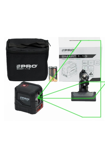 PRO Green laser level for indoor/outdoor with 2 lines SMART 1.1G max 25m
