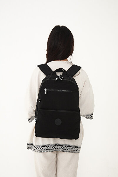 YOGII Unisex Water Resistant Crinkle Fabric Backpack with Laptop Compartment
