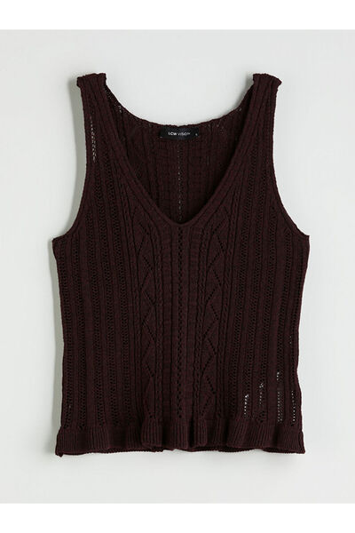 LC Waikiki Quality Parts from Celebi Store |   V-Neck Openwork Knitwear Blouse