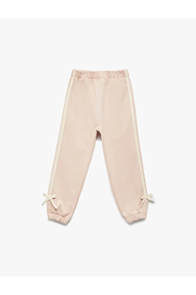 Koton Βαμβακερό φιόγκο με λεπτομέρεια σε ροζ χρώμα Jogger Pink Baby Girl Sweatpants 6Wmg40057Ak
