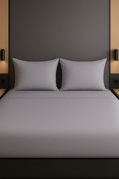 Setekshome Single Duvet Cover Set Gray 100% Cotton