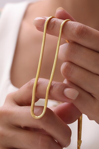 Tufanlar Kuyumculuk 22 Ayar Yılan Zincir Altın Kolye (3 mm)