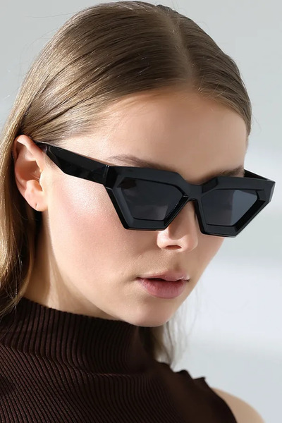 MACERATİ Cets Black Cat Eye Women's Sunglasses