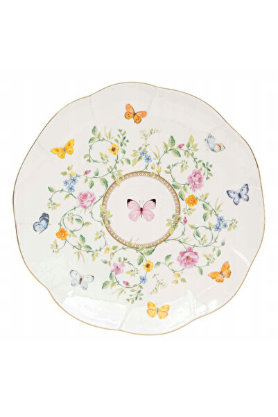 EasyLife طبق جانبي من البورسلين بنقشة الفراشات الراقصة، مقاس 20.5 سم