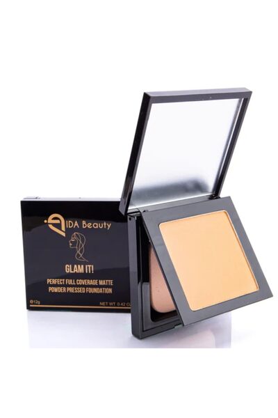 IDA Beauty Glam It! Perfect Powder Pressed Foundation |Lightweight | Cruelty-Free (Ona 02, 12g)