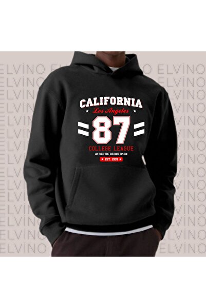 Elvino تيشيرت وسويت شيرت مطبوع كبير الحجم للنساء/الرجال للجنسين من كاليفورنيا 87