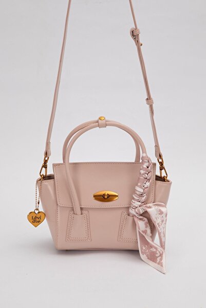 Levidor Premium Fular Detaylı Omuz Çantası Pembe