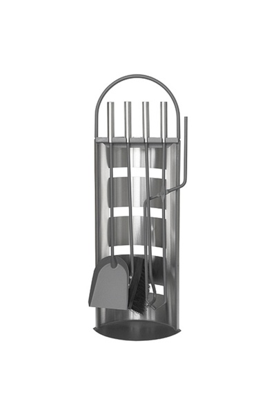 SGTT Homefire 4-piece fireplace tool stand set, stainless steel, 66 cm