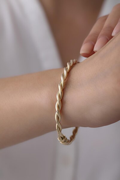 Tufanlar Kuyumculuk 14 Ayar Desenli Sarmal Altın Kelepçe