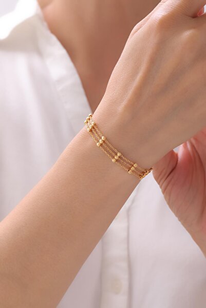 Tufanlar Kuyumculuk 22 Ayar Üç Sıra Dorikalı Altın Bileklik