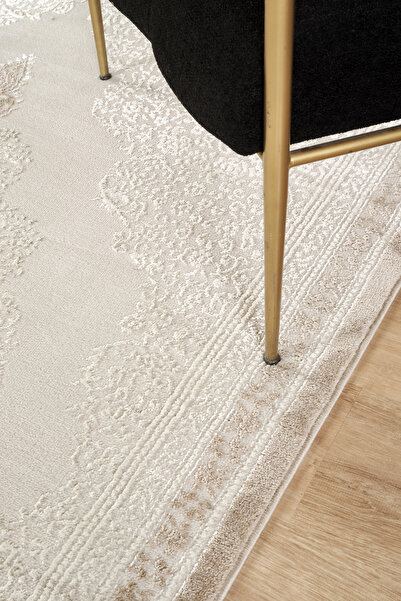 Esperya Home Modern Dokuma Halı Bej Yumuşak Dokulu Premium Salon Oturma Odası Mutfak Halısı