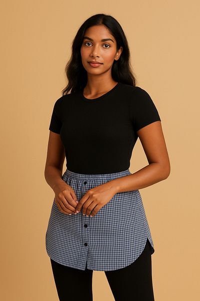 mirach Open Sides U Model Shirt Skirt Buttoned Cotton Modern Design for Stylish and Comfortable Use