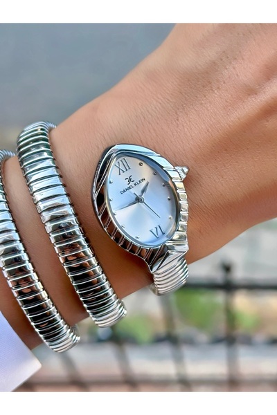 Daniel Klein Yılan Saat Model Kadın Kol Saati Gümüş Renk Çelik Kordon 3 atm Su Geçirmez 2 Yıl Garantili