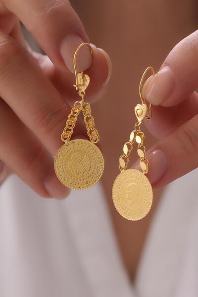 Tufanlar Kuyumculuk 22 Ayar Çeyrekli Pullu Altın Küpe