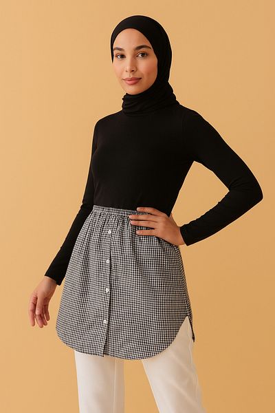 mirach Open Sides U Model Shirt Skirt Buttoned Cotton Modern Design for Stylish and Comfortable Use