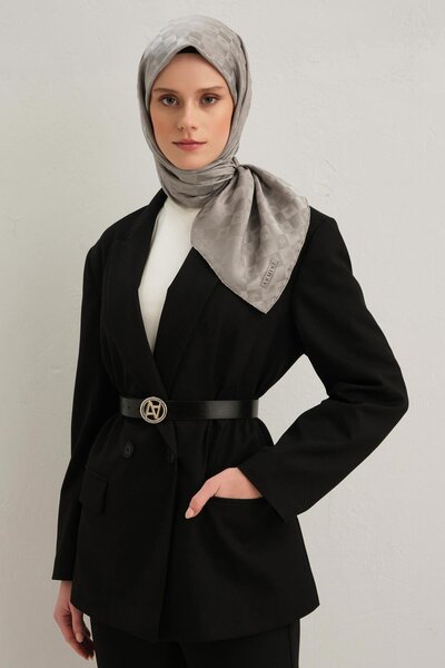 Armine Cotton Silk Scarf - Gray 22