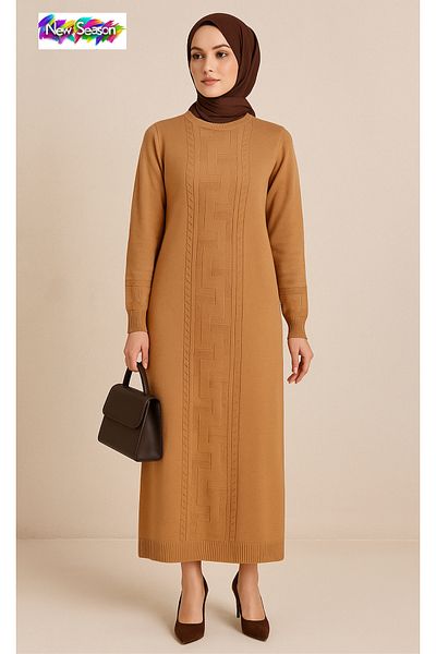 semela New Season Self-Pattern Knit Dress