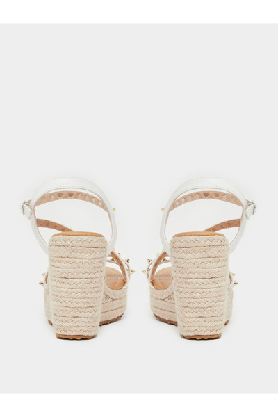 Styli Studded Strappy Espadrille Wedge Heel Sandals