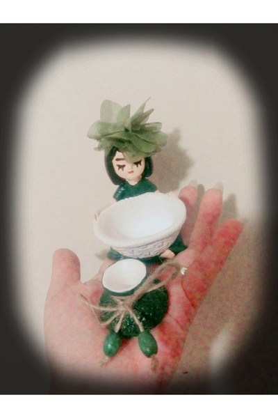 Handmade Presentation Bowl, Turkish Delight Girl with Vase, 2-Piece Varnished, Water-Resistant Sugar Bowl, Handmade Products