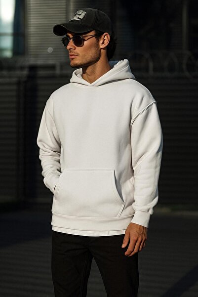 E-ROMA سترة رياضية بقلنسوة للجنسين مصنوعة من القطن الممشط بثلاث خيوط