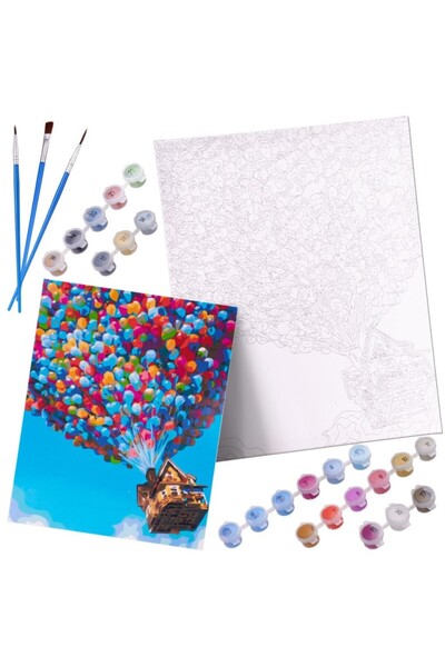 Andyluc Pictura mare dupa numere si poza 40 x 50 cm pe rama din lemn, model Up