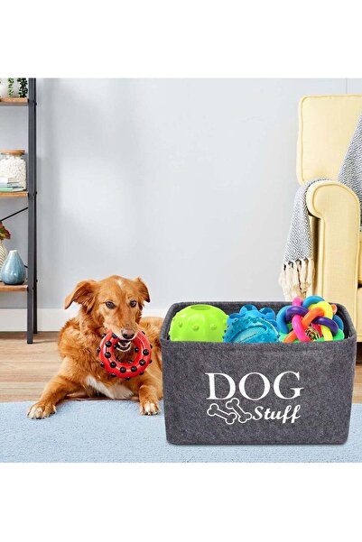 Generic Dog Toys Storage Bins Felt pet Baskets, Dog Toy Box Large with Design...