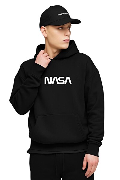 DM DOLCE MORE سترة رياضية مطبوعة بتصميم ناسا من القطن الممشط بثلاث خيوط