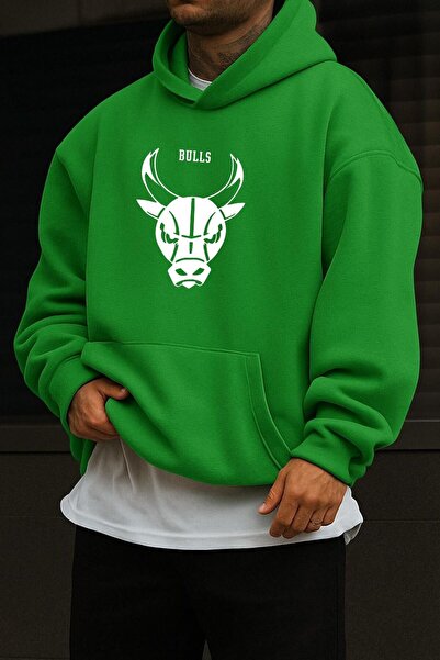 DM DOLCE MORE سترة رياضية مطبوعة بتصميم شيكاغو بولز من القطن الممشط ثلاثي الخيوط