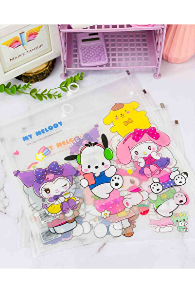 NaSaDAN Kuromi Sanrio Desenli A4 Şeffaf Fermuarlı Kalemlik Dosya – Saklama Ça...