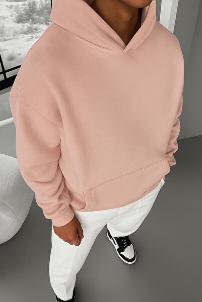 DM DOLCE MORE سترة رياضية بقلنسوة للجنسين مصنوعة من القطن الممشط بثلاث خيوط