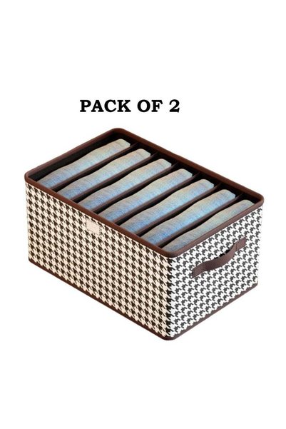 Generic Pack Of 2 Foldable Clothes Organizer Storage Box with Steel Handle 44...