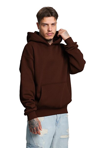 E-ROMA سترة رياضية بقلنسوة للجنسين مصنوعة من القطن الممشط بثلاث خيوط