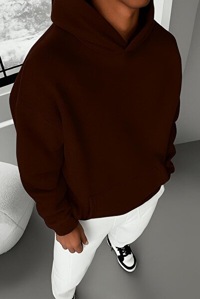 BENROMA سترة رياضية بقلنسوة للجنسين مصنوعة من القطن الممشط بثلاث خيوط