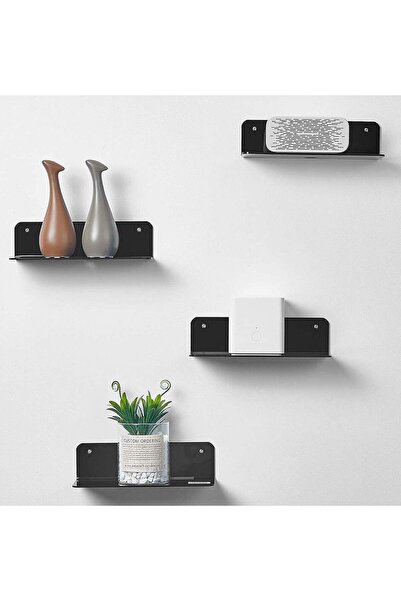 Generic Acrylic Small Floating Wall Shelves Set of 4, Flexible Use of Wall Sp...