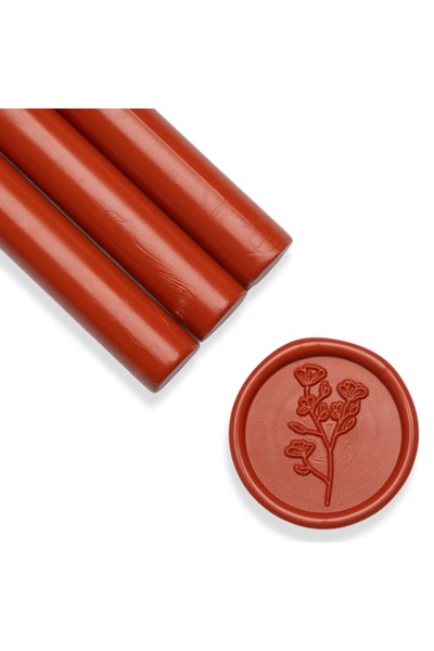 ARTIZAAR Set 5 batoane ceara, rosu ruginiu, mat, 1.1 x 13 cm, ceara pentru si...