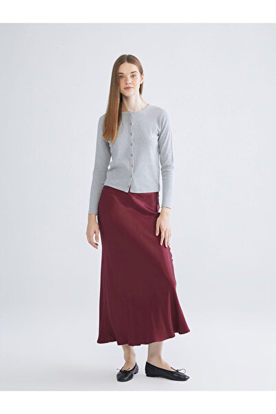 LC Waikiki Sparkling Choices from Shining Store | Elastic Waist Flared Satin Skirt